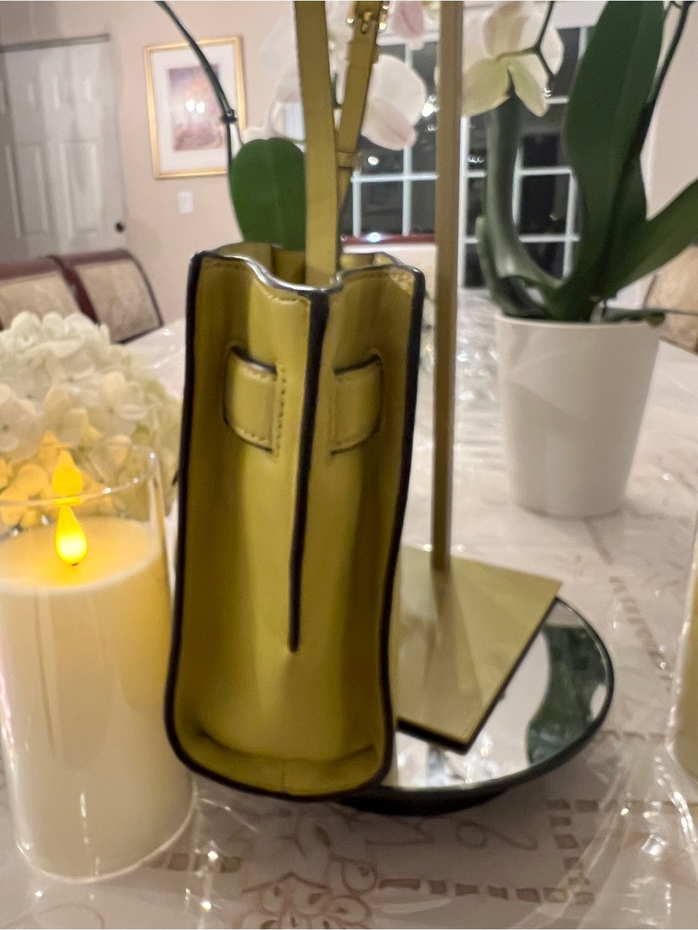 Michael Kors Hamilton Citron Yellow Satchel Crossbody Bag - Picture 9 of 12